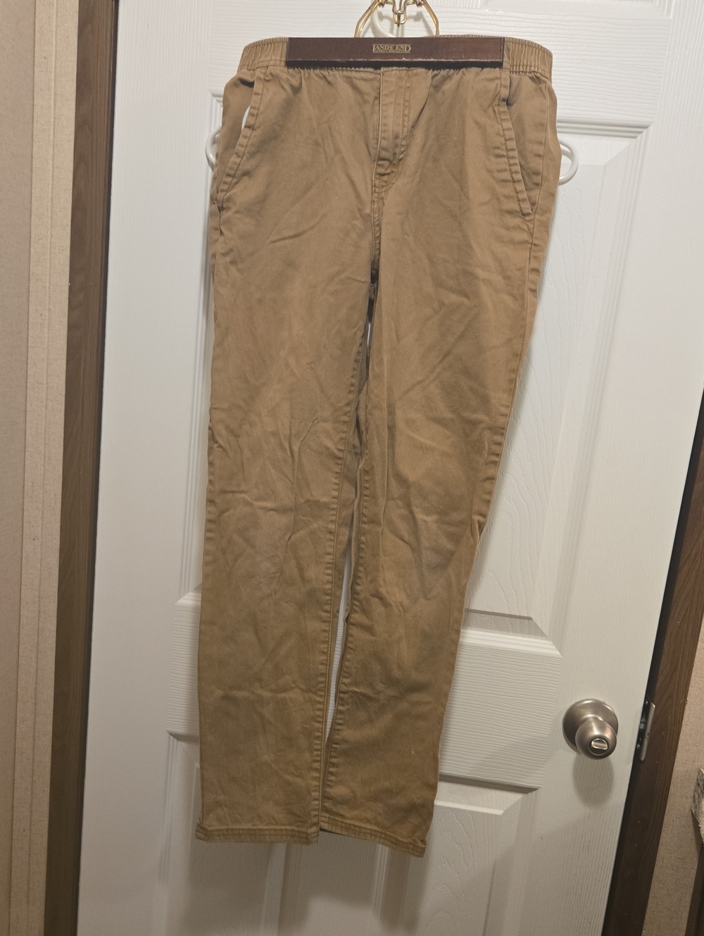 Boy's Khaki Casual Pants with Elastic Waist